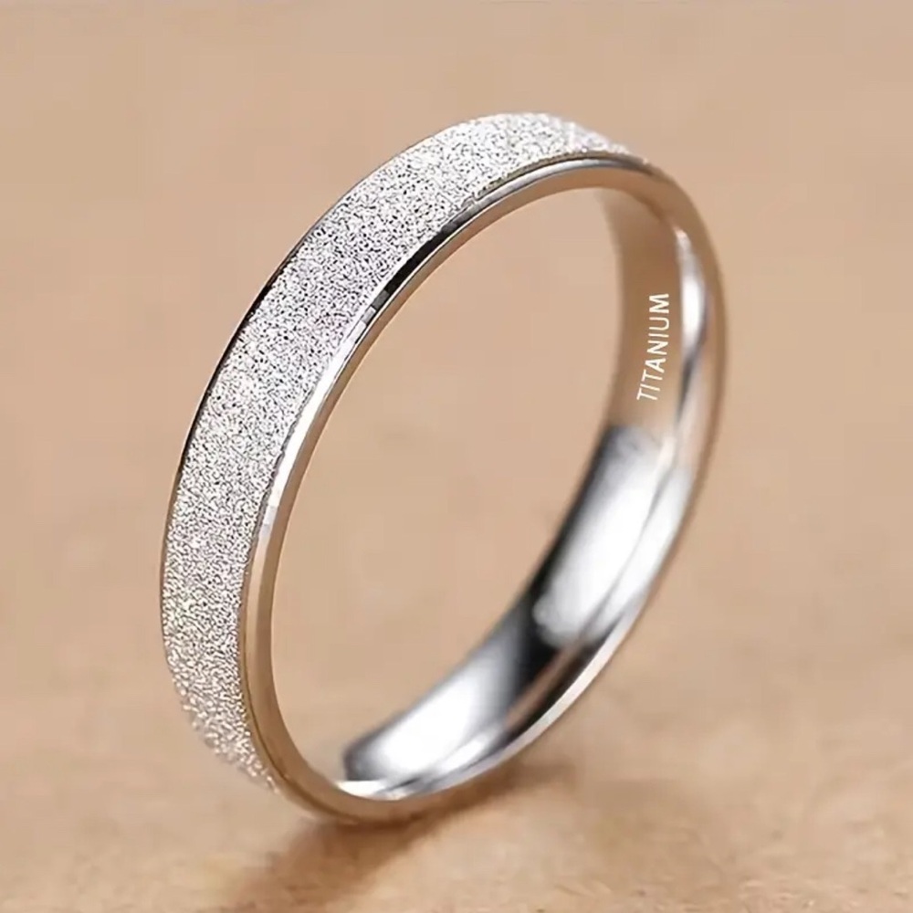 Sleek Brilliance – Unisex Brushed Titanium Ring
